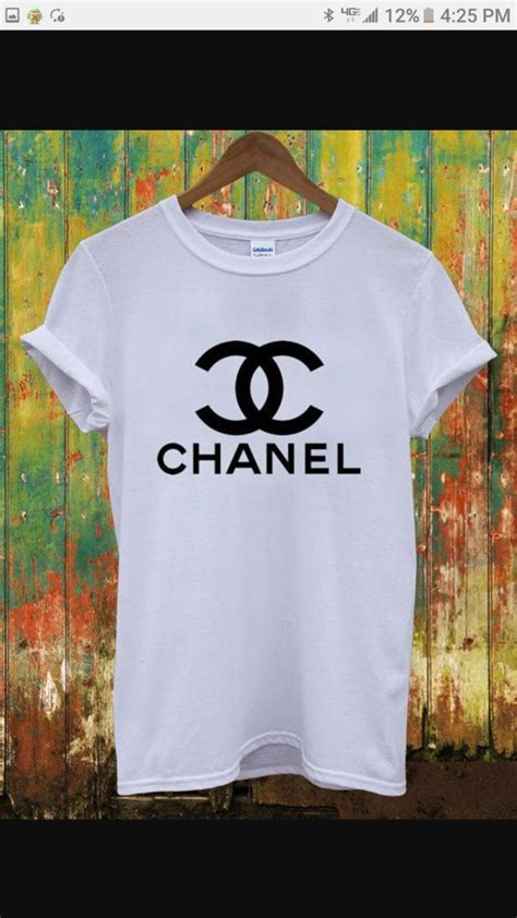 chanel white graphic tee|pre owned chanel shirts.